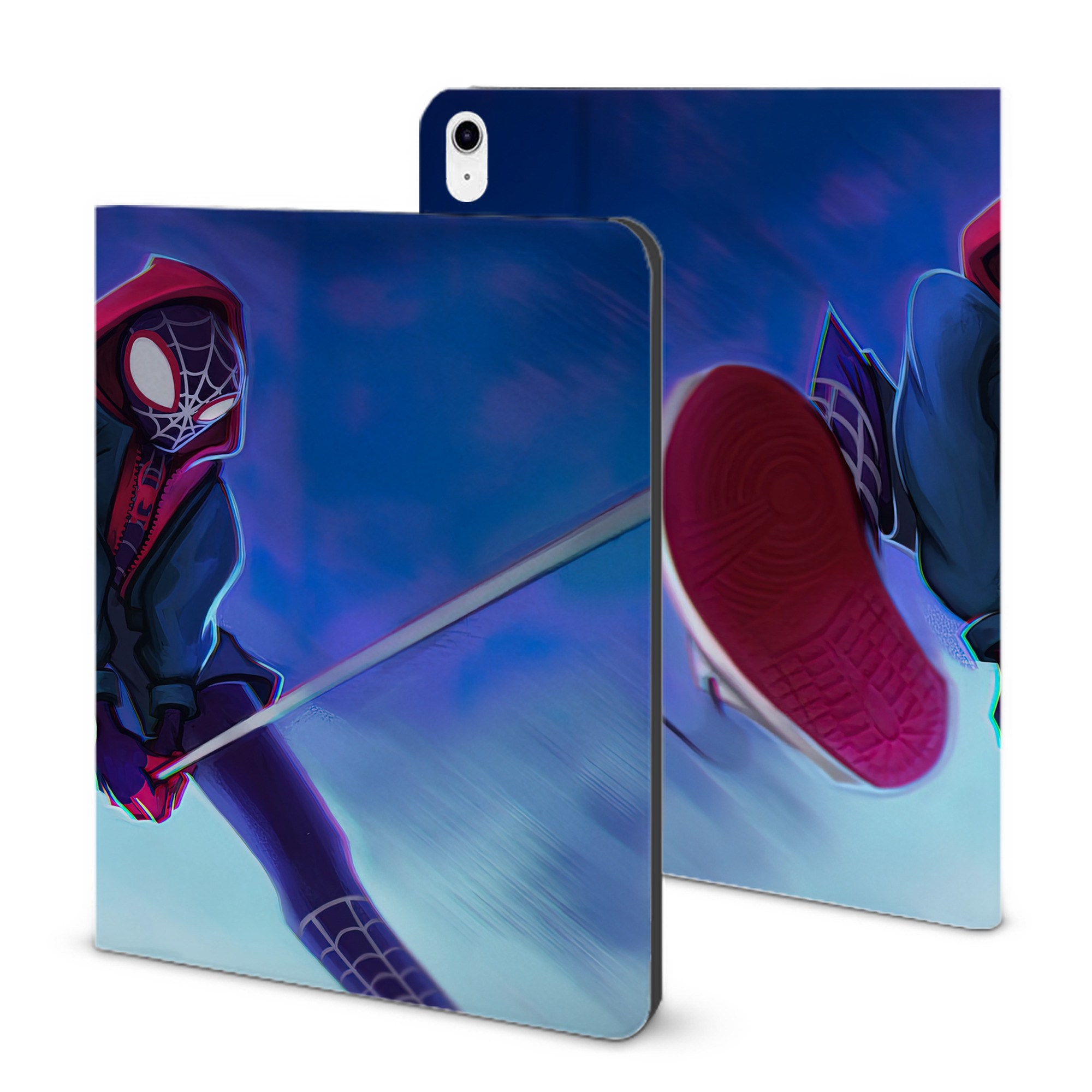 （画像用） Spider Man スパイダーマン IPad ケース ブック型 PUレザー TPU 耐衝撃 軽量 薄型 ペン収納なし 全面保護 IPad 各モデル対応